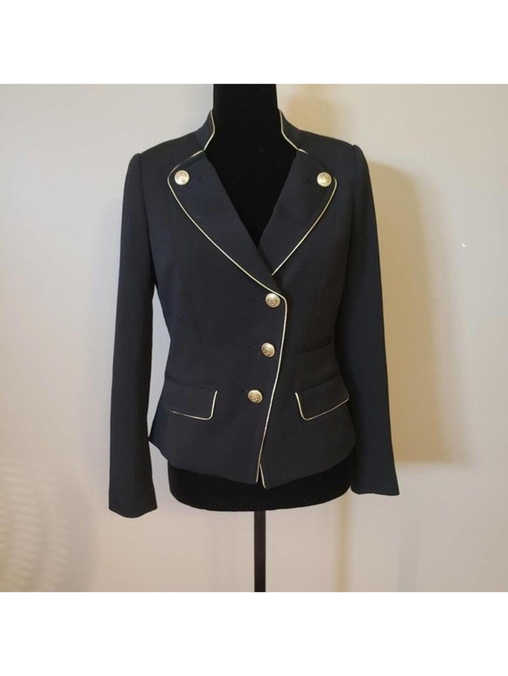 LKNW Simply Chloe Dao black gold trim blazer xs